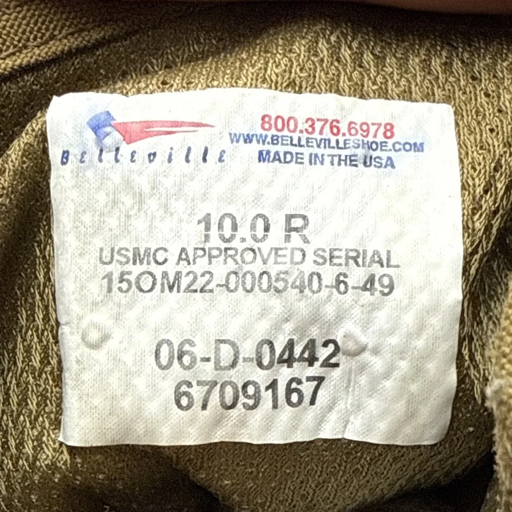 Belleville USMC Marine Hot Weather Combat Boots Mens Size 10 R Made in USA